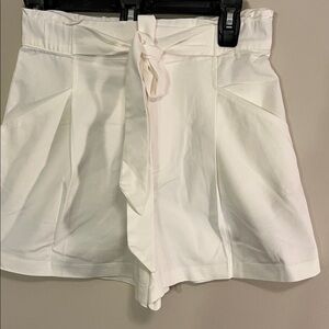 Zara High Waist White Women's Shorts